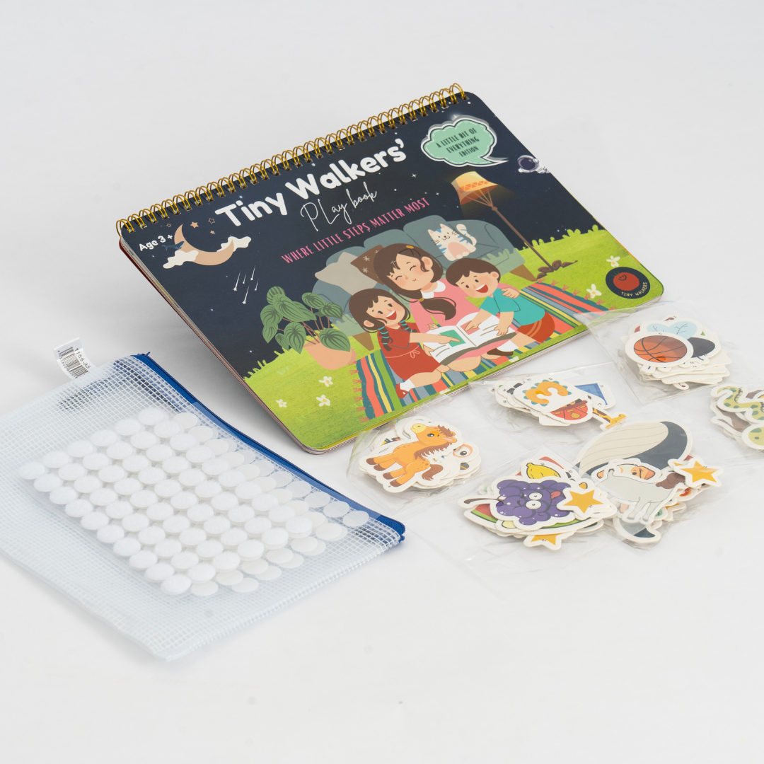 Tiny Walkers Montessori Busy Book for Kids – 30 Page Interactive Learning Quiet Book with Activities & Accessories