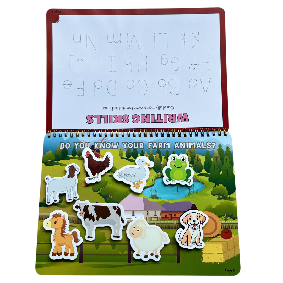Tiny Walkers Montessori Busy Book for Kids – 30 Page Interactive Learning Quiet Book with Activities & Accessories