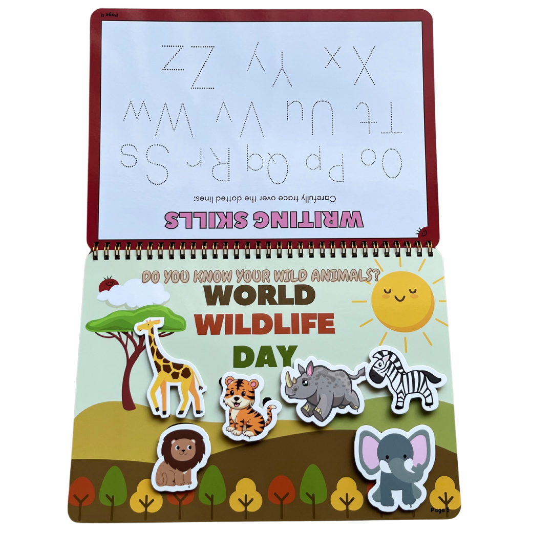 Tiny Walkers Montessori Busy Book for Kids – 30 Page Interactive Learning Quiet Book with Activities & Accessories