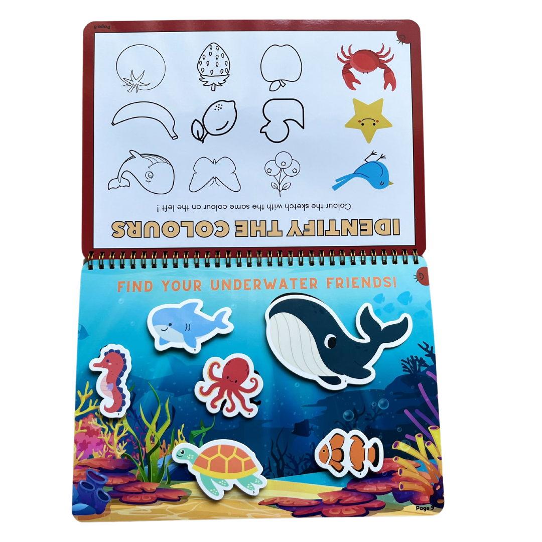 Tiny Walkers Montessori Busy Book for Kids – 30 Page Interactive Learning Quiet Book with Activities & Accessories