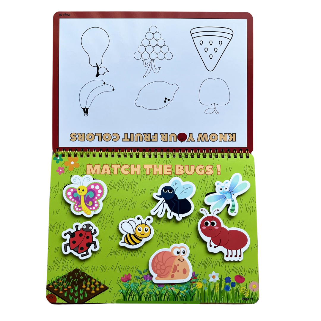 Tiny Walkers Montessori Busy Book for Kids – 30 Page Interactive Learning Quiet Book with Activities & Accessories