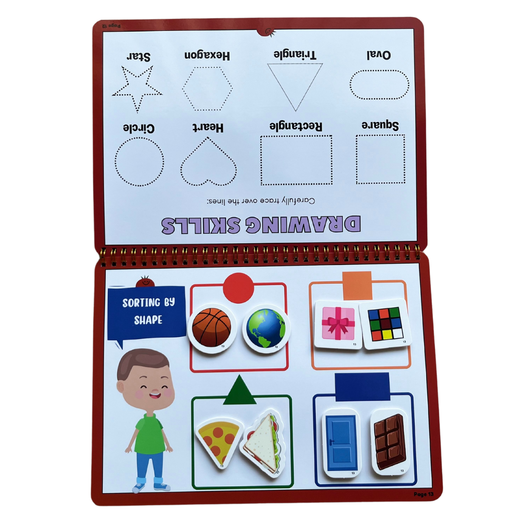 Tiny Walkers Montessori Busy Book for Kids – 30 Page Interactive Learning Quiet Book with Activities & Accessories