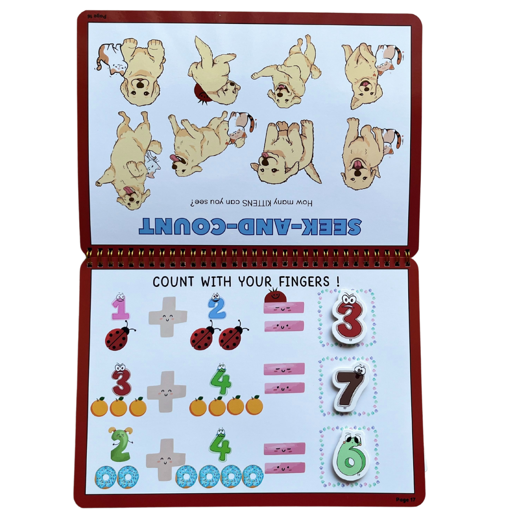 Tiny Walkers Montessori Busy Book for Kids – 30 Page Interactive Learning Quiet Book with Activities & Accessories