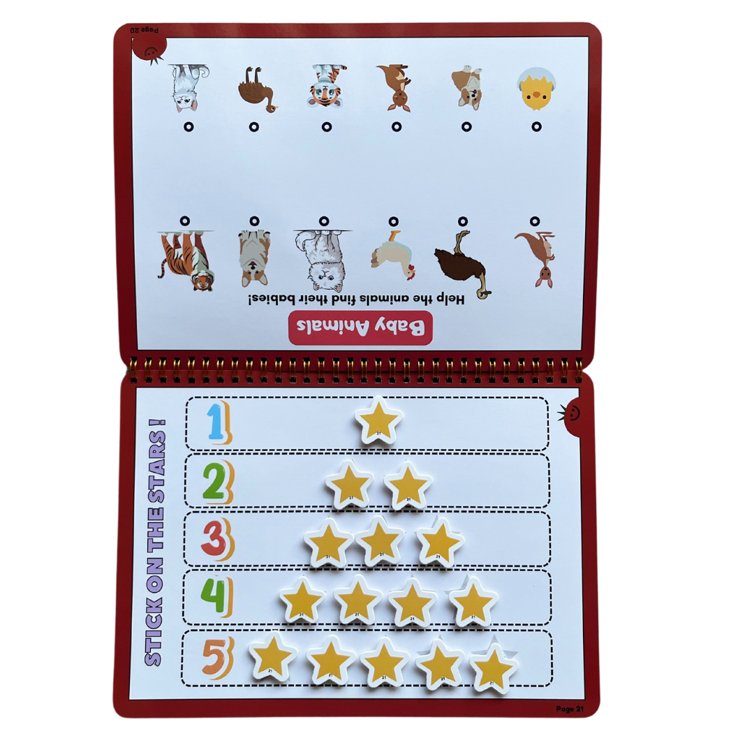 Tiny Walkers Montessori Busy Book for Kids – 30 Page Interactive Learning Quiet Book with Activities & Accessories
