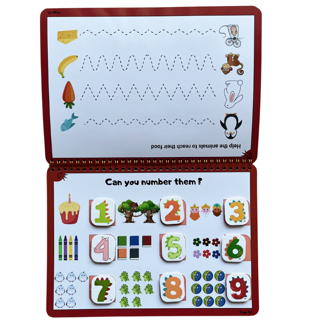 Tiny Walkers Montessori Busy Book for Kids – 30 Page Interactive Learning Quiet Book with Activities & Accessories