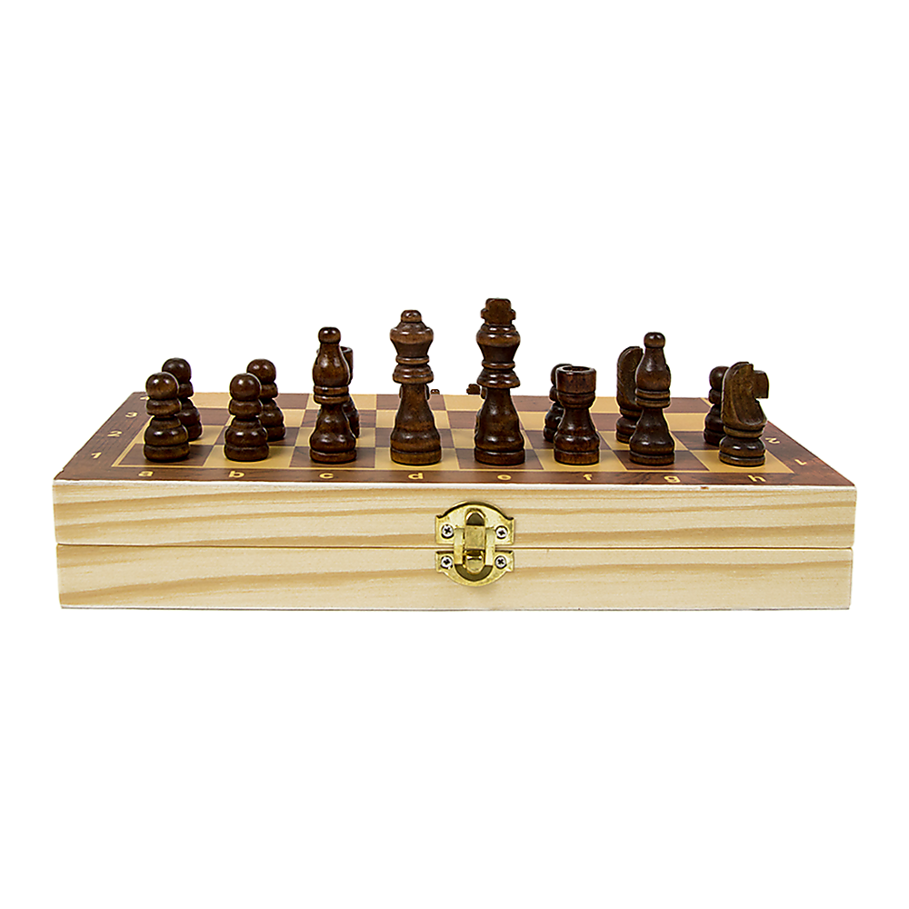 Chess Board Game Large Wooden Folding Portable Chessboard Set