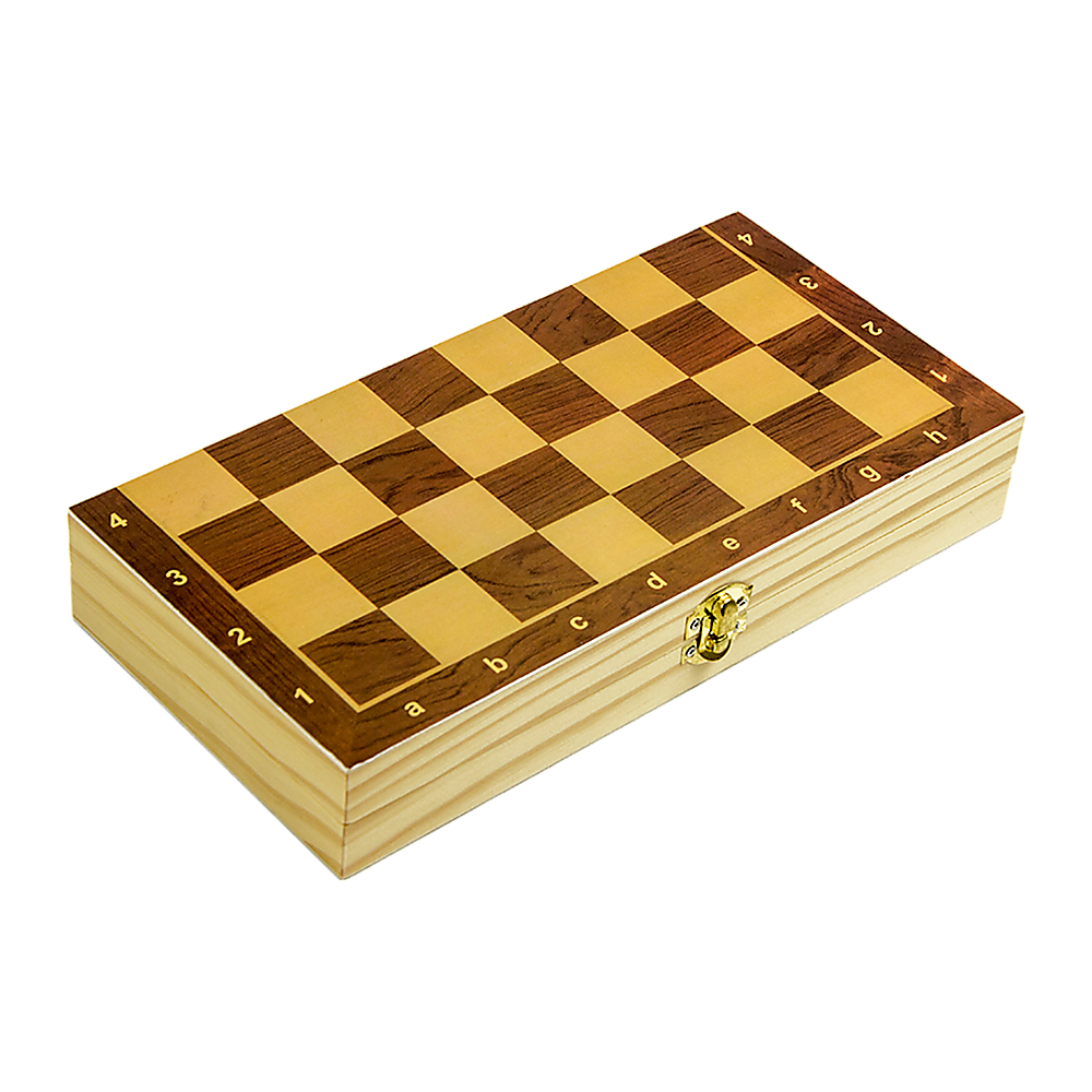 Chess Board Game Large Wooden Folding Portable Chessboard Set