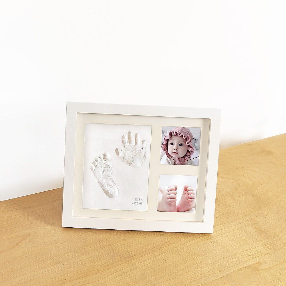 Baby Hand & Foot Print Clay Cast Kit Photo Picture Frame Keepsake Gift