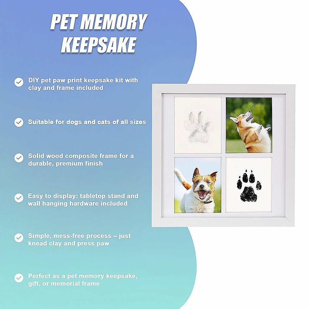 Pet Paw Print Kit DIY Photo Frame for Dogs & Cats Keepsake