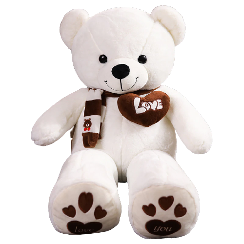 Milky The Giant Teddy Bear - 100 cm White Soft Plush Snuggle Bear