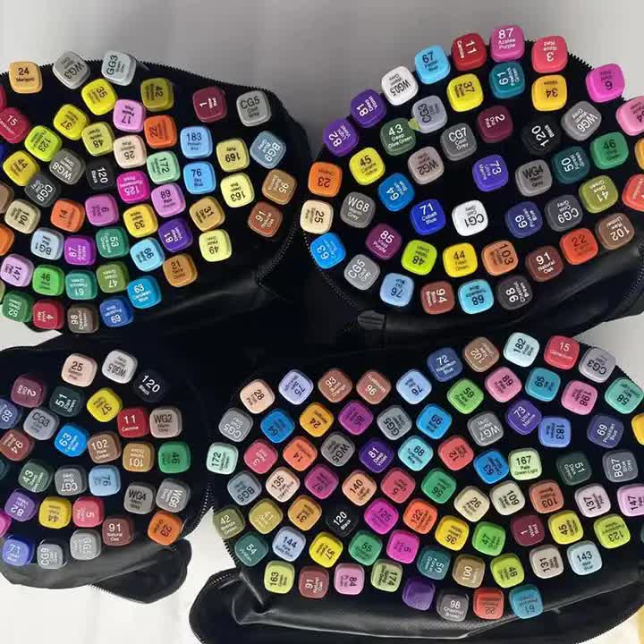 Professional Dual-Tip Marker Set - 40 Colours with Fine & Broad Dual Tips and Colour-Coded Caps