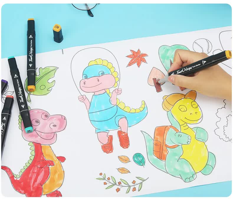 Professional Dual-Tip Marker Set - 60 Colours with Fine & Broad Dual Tips and Colour-Coded Caps