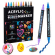 Dual-Tip Acrylic Marker Set - 12 Colours with Fine & Round Dual Tips