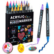 Dual-Tip Acrylic Marker Set - 24 Colours with Fine & Round Dual Tips