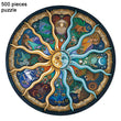 Astrology Sun & Moon: Zodiac Signs Wheel Jigsaw Puzzle - 500 Piece Jigsaw Puzzle
