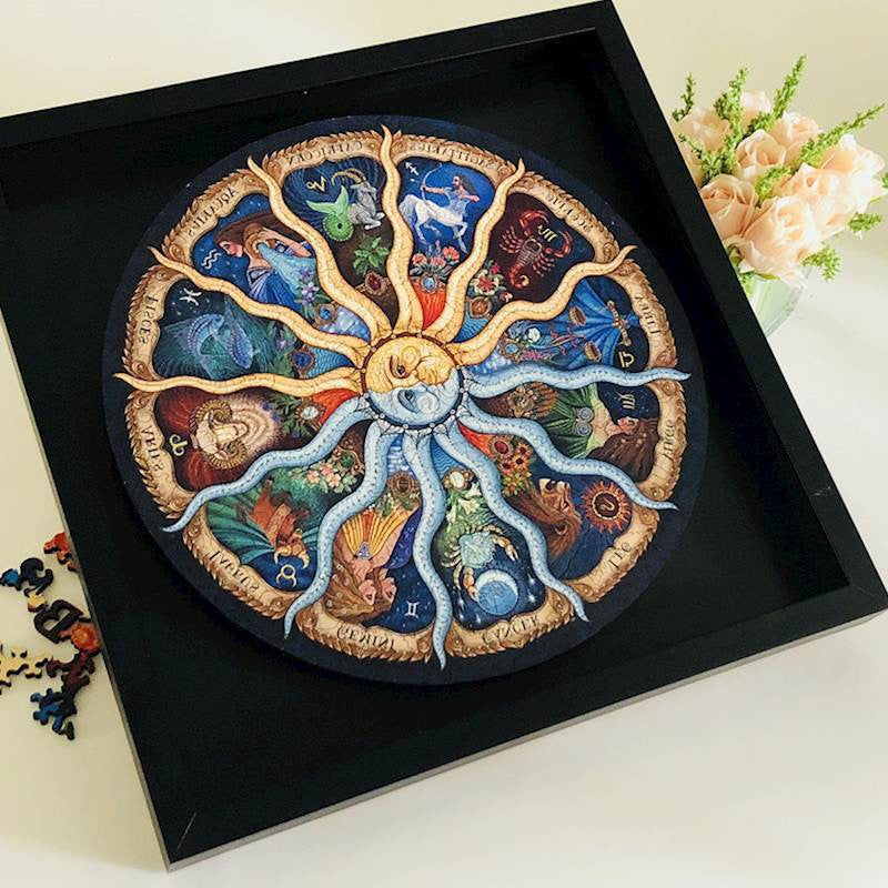 Astrology Sun & Moon: Zodiac Signs Wheel Jigsaw Puzzle - 500 Piece Jigsaw Puzzle