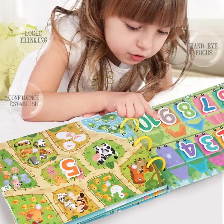 Kids Busy Book Set 2 Pack – Interactive Preschool Learning Activities Animal & Traffic