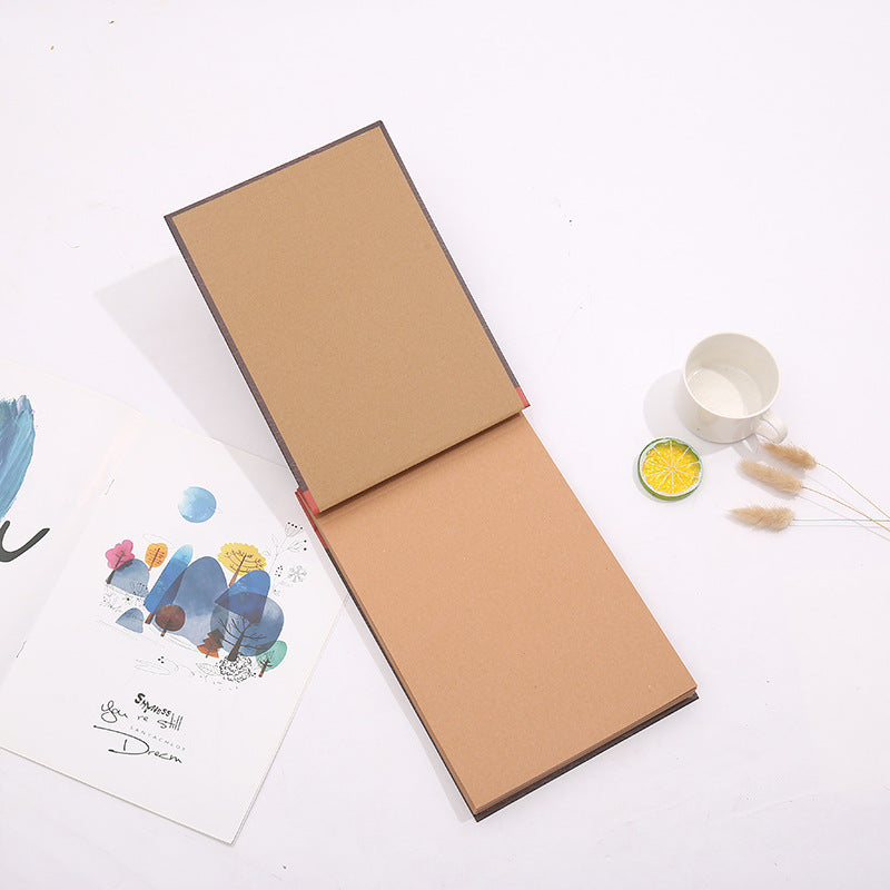 DIY Scrapbook Adventure Album – Retro Kraft Paper Photo Book with String Binding for Travel, Wedding & Memory Keepsakes