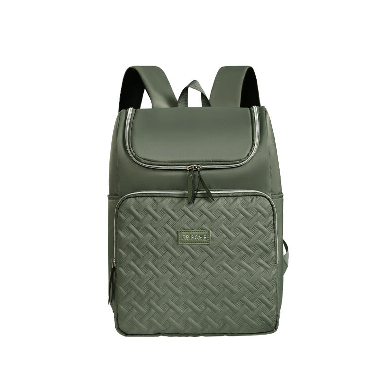 Forest Green Waterproof Insulated Backpack – Large Capacity Quilted Cooler Bag