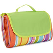 Green Stripe Premium Picnic Blanket – Extra Thick Waterproof Oxford Outdoor Mat (145 × 180cm)