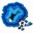 Ocean Blue Algorithmic Agate Jigsaw Puzzle - 164 Unique Wooden Pieces