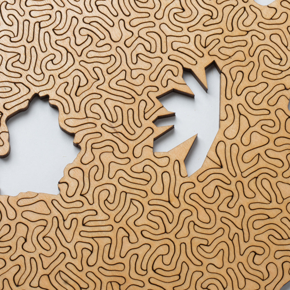 Nature Hues Algorithmic Agate Jigsaw Puzzle - 164 Unique Wooden Pieces