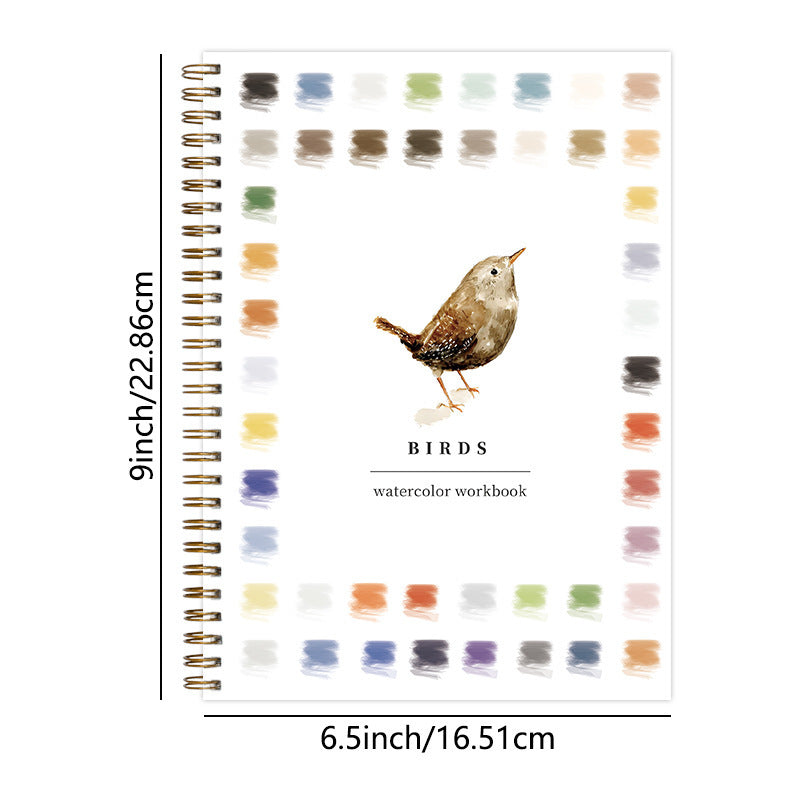 Bird Watercolour Painting Set 2 Pack – Art Workbook Kit with Paints & 200gsm Paper