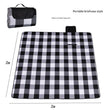 Black and White Large Checkered Waterproof Foldable Picnic Blanket – Extra Large Outdoor Mat (2x2m)