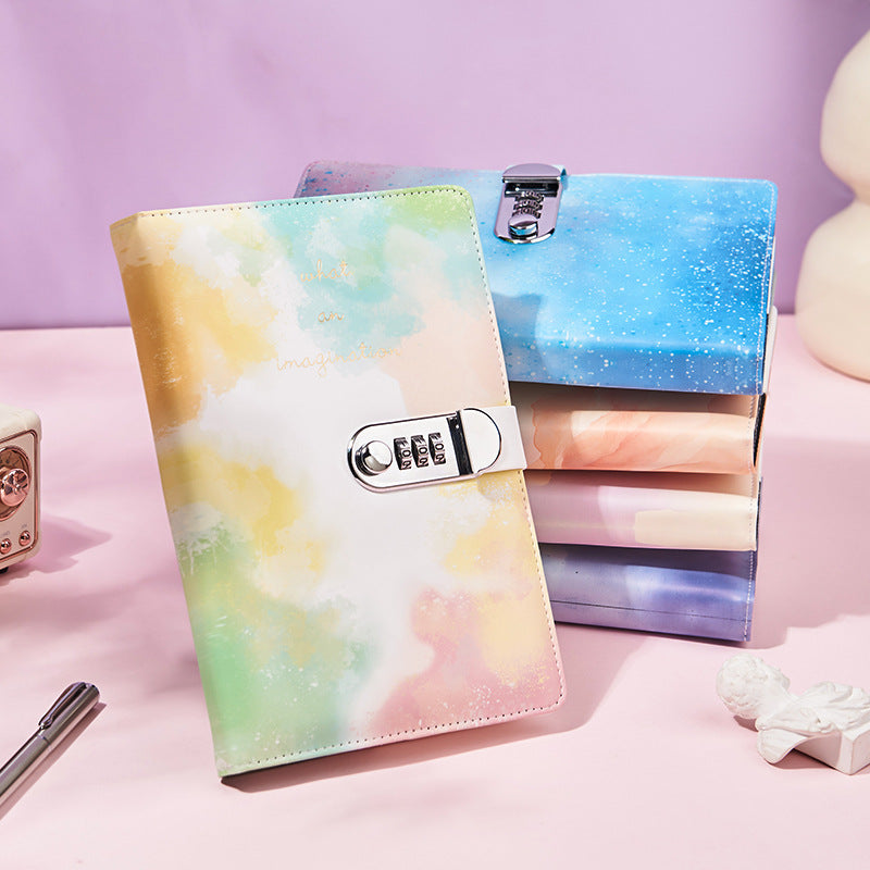 ImagiLock Tie-Dye Creativity Journal – A5 Soft Touch Lockable Diary with 240 Pages (Colourful Blooming Edition)