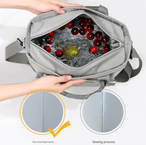 Midnight Black Chic Insulated Lunch Tote Bag – Large Capacity Quilted Cooler Tote