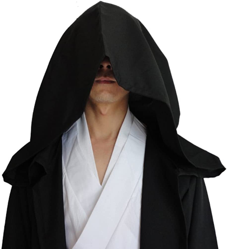 Shadow Wanderer Blue Hooded Velvet Cape – Adult Cosplay Cloak for Jedi, Wizard, Medieval & Fantasy Costumes