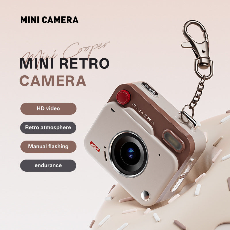 Mini Retro Digital Camera Keychain – 48MP Photos & 1080P HD Video Travel Camera with Filters & Flash (Green)