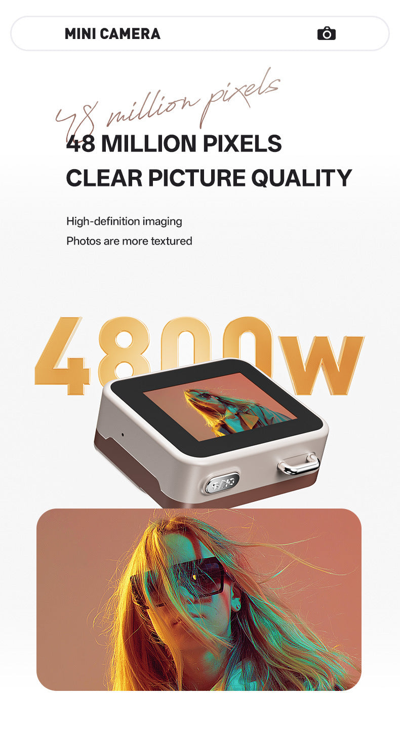 Mini Retro Digital Camera Keychain – 48MP Photos & 1080P HD Video Travel Camera with Filters & Flash (Green)