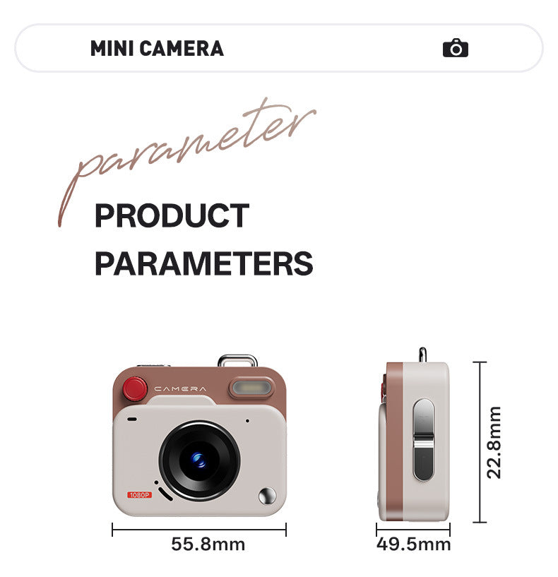 Mini Retro Digital Camera Keychain – 48MP Photos & 1080P HD Video Travel Camera with Filters & Flash (Green)
