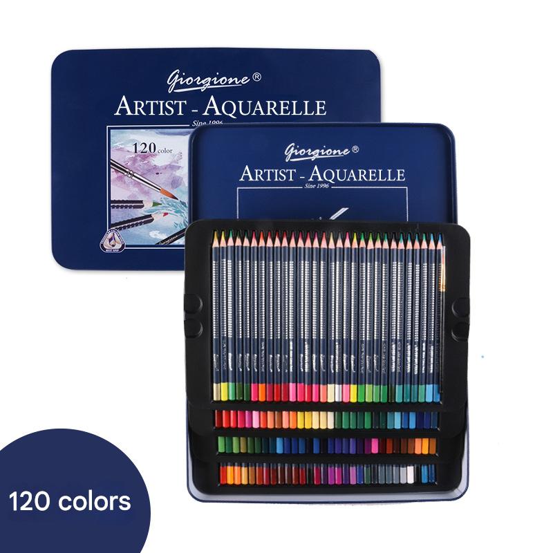 Giorgione Artist Aquarelle Watercolour Pencils – 120-Colour Water-Soluble Set with Tin Case