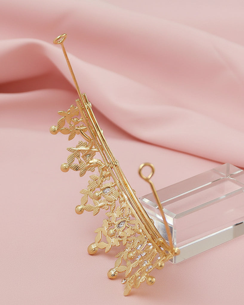Gold Crystal Princess Tiara for Girls – Rhinestone Crown Headband for Birthdays, Weddings & Dress-Up