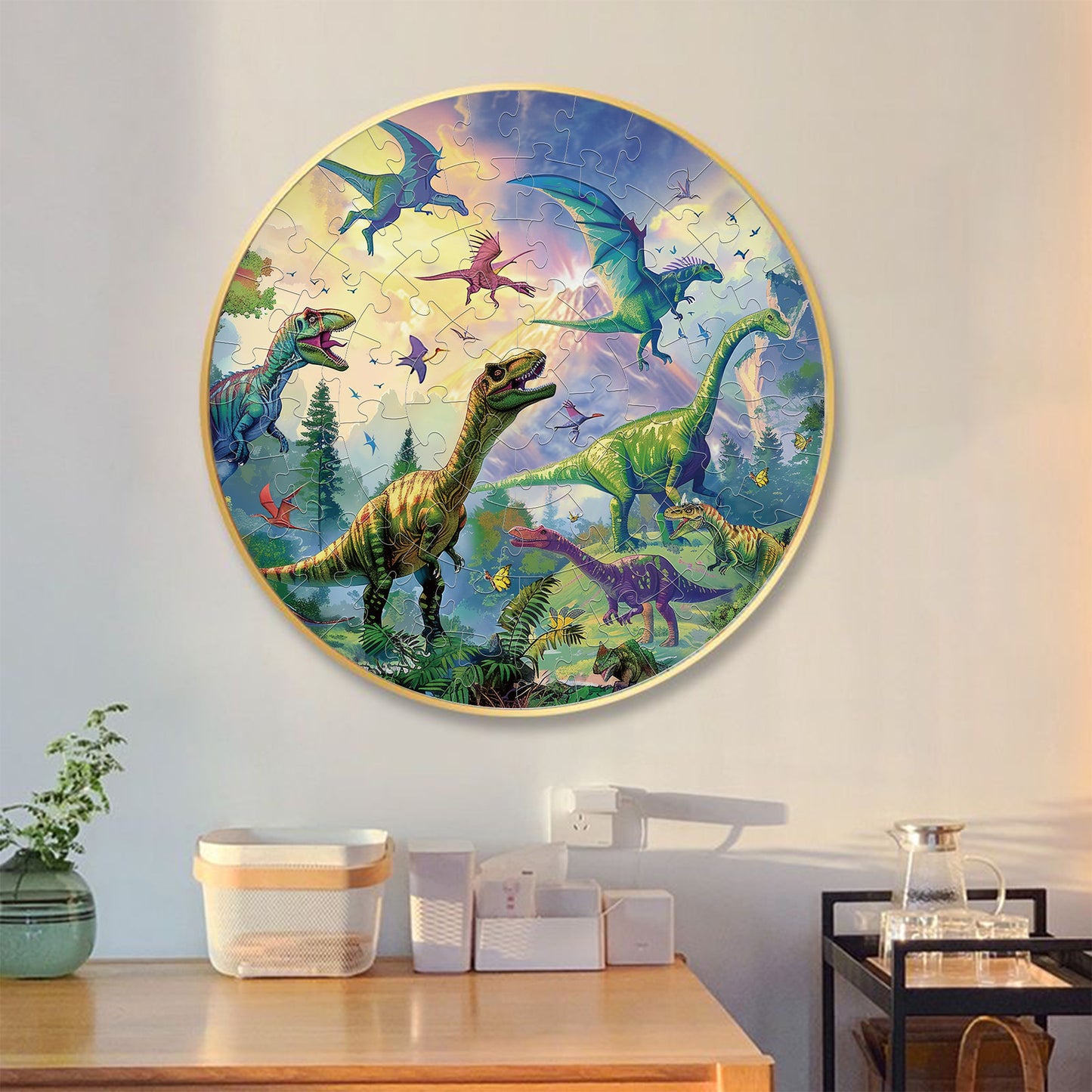 Dinosaur Jigsaw Puzzle – 70 Piece Round Jurassic World for Fun Prehistoric Learning