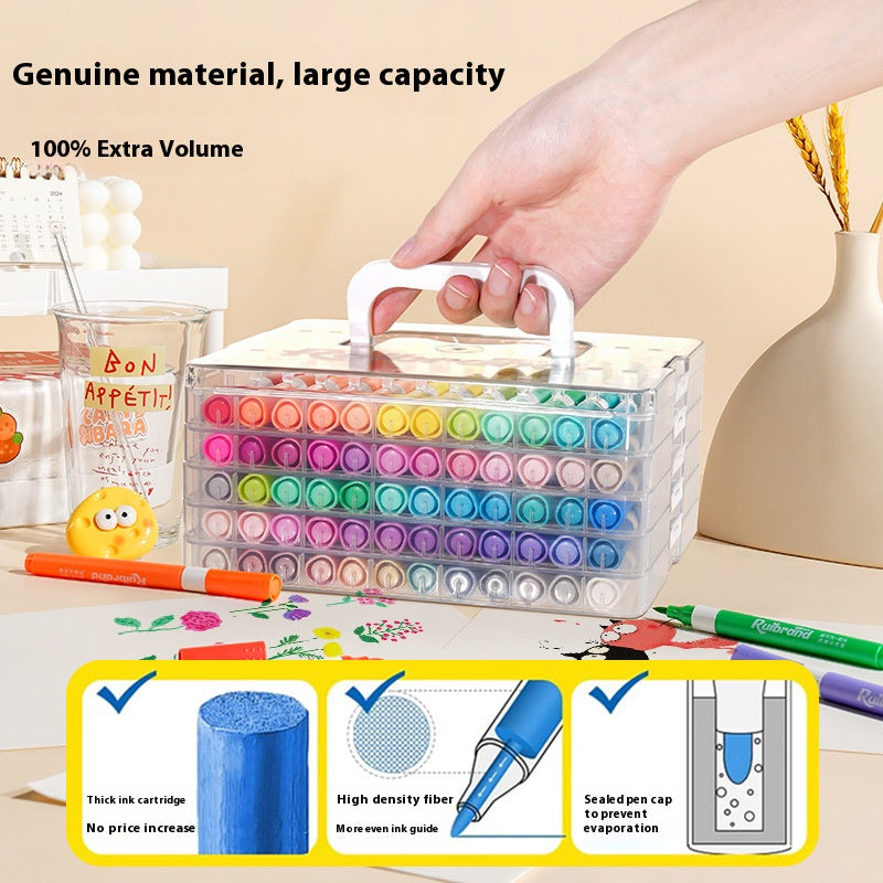 36-Colour Washable Acrylic Marker Set – Non-Toxic Art Pens with Soft Tip, Quick-Dry, No-Bleed, Carry Case for Kids & Creative Expression