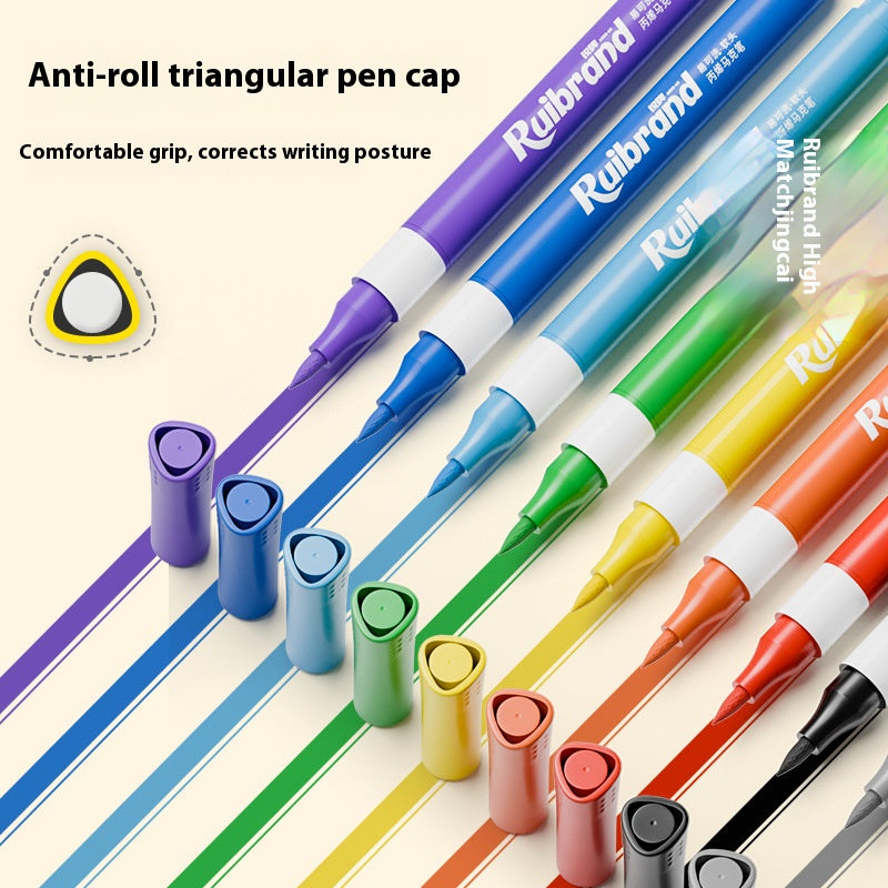 60-Colour Washable Acrylic Marker Set – Non-Toxic Art Pens with Soft Tip, Quick-Dry, No-Bleed, Carry Case for Kids & Creative Expression