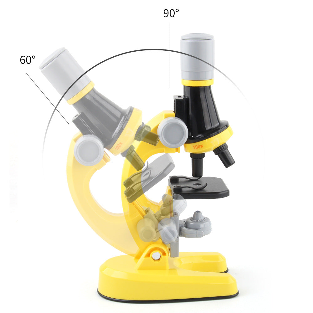 Kids Biological Microscope Kit – STEM Science Microscope Toy (Yellow)