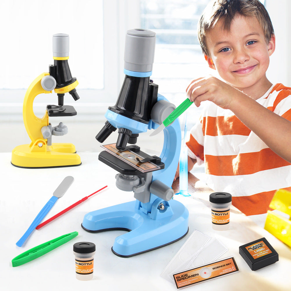Kids Biological Microscope Kit – STEM Science Microscope Toy (Blue)