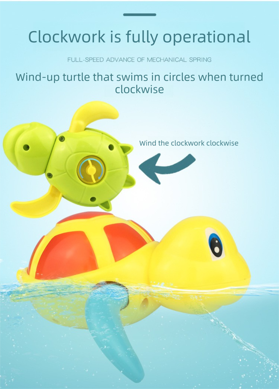 Wind-Up Swimming Turtles Bath Toy Set (3-Pack)