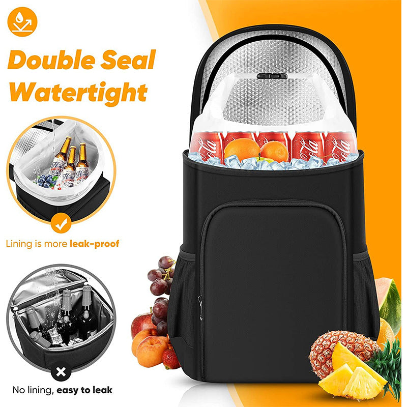 45-Can Large Insulated Cooler Backpack – Waterproof Oxford Cooler Bag with 36-Hour Cooling (Black)