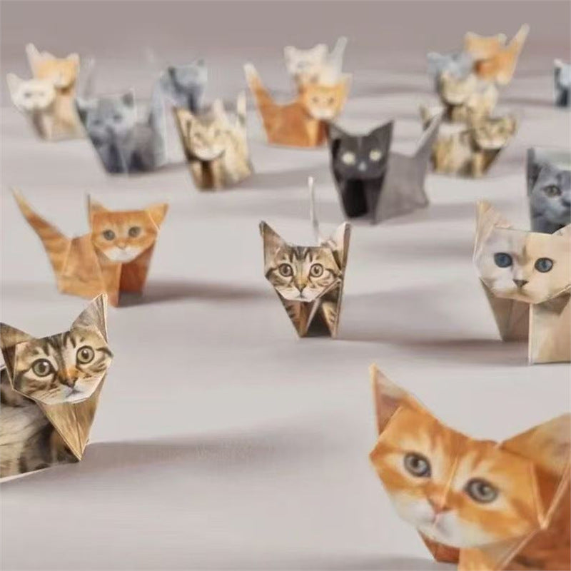 Geometric Paper Cats and Dogs Origami Craft Kit