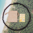 Deep Cherry Baltic Amber Baby Necklace (33cm, Hand-Knotted)