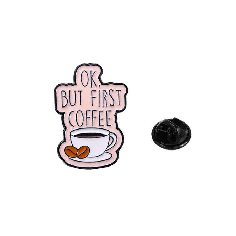 Coffee Lover Enamel Pin Set 4 Pack – Cute Coffee Cup Lapel Pins for Bags, Jackets & Accessories