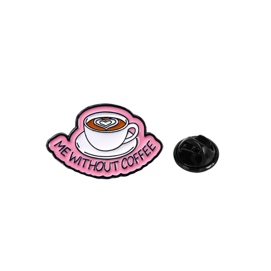 Coffee Lover Enamel Pin Set 4 Pack – Cute Coffee Cup Lapel Pins for Bags, Jackets & Accessories