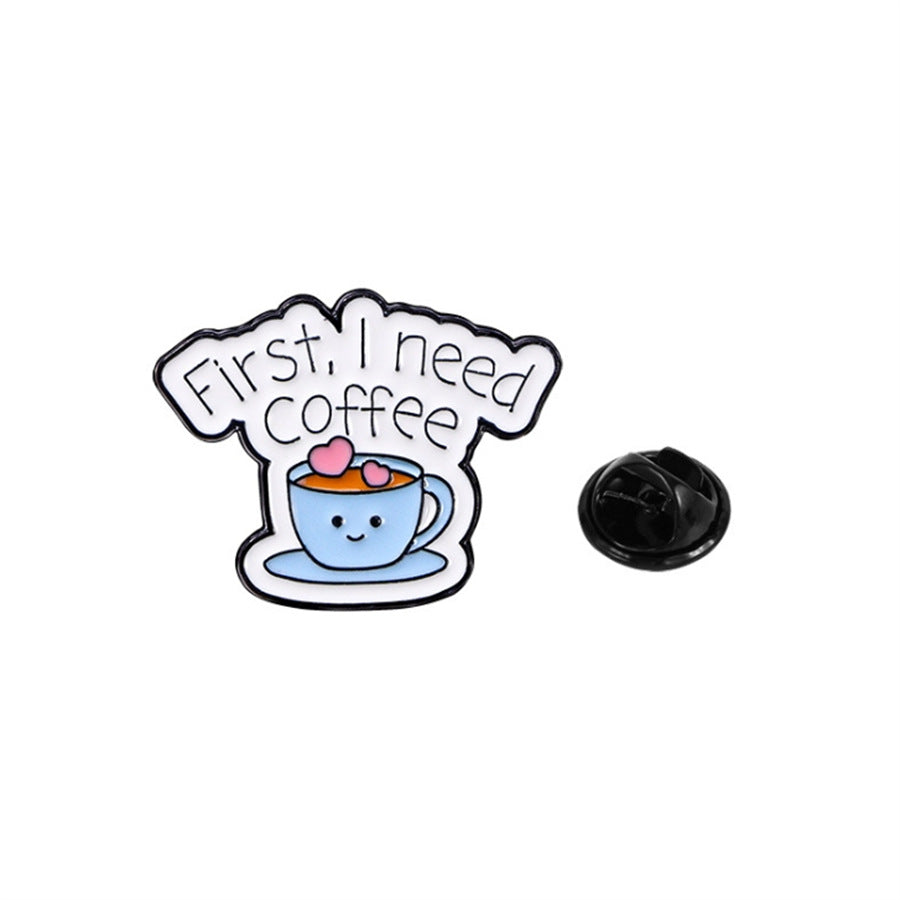 Coffee Lover Enamel Pin Set 4 Pack – Cute Coffee Cup Lapel Pins for Bags, Jackets & Accessories
