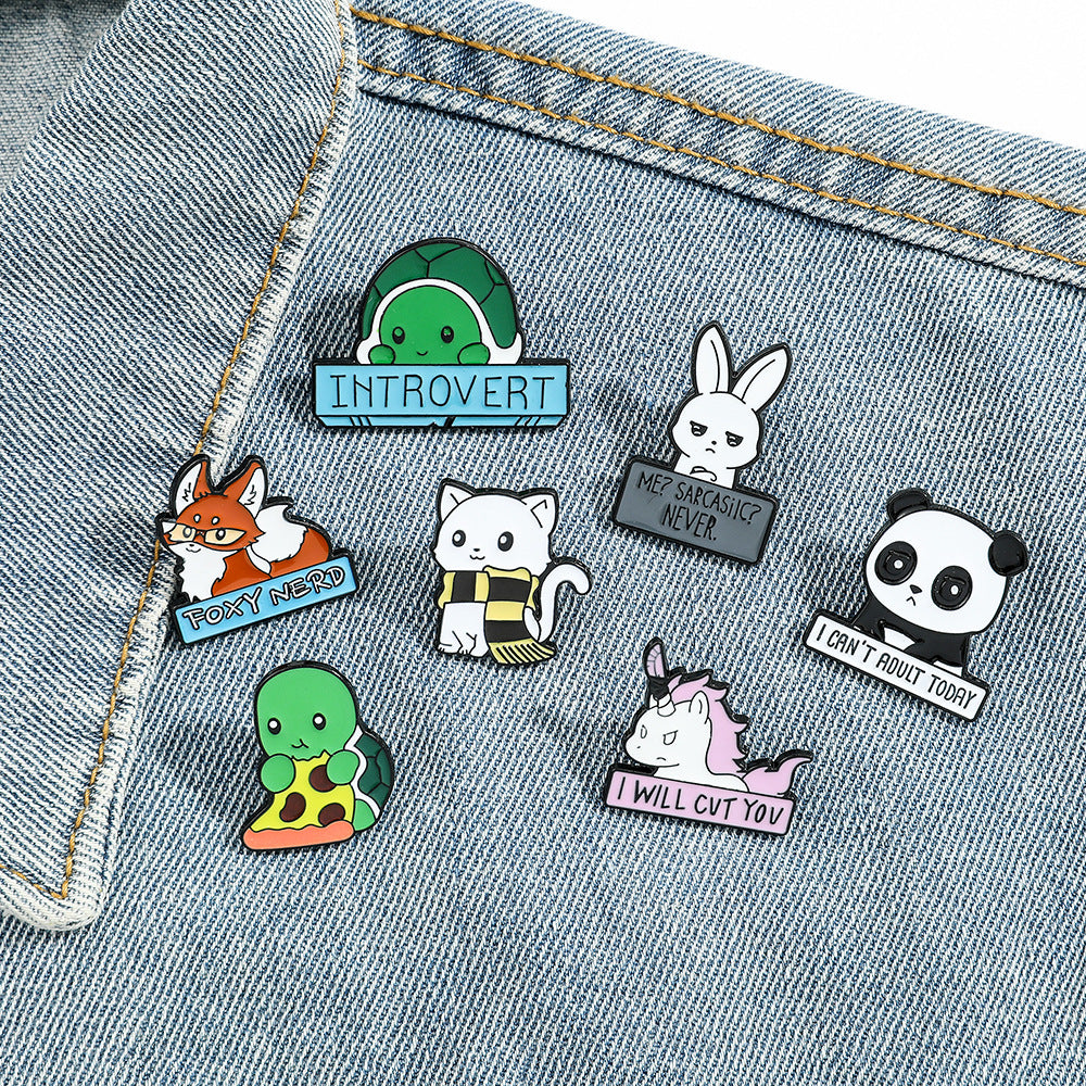 Funny Animal Enamel Pin Set 6 Pack – Cute Cartoon Lapel Pins for Bags, Jackets & Accessories