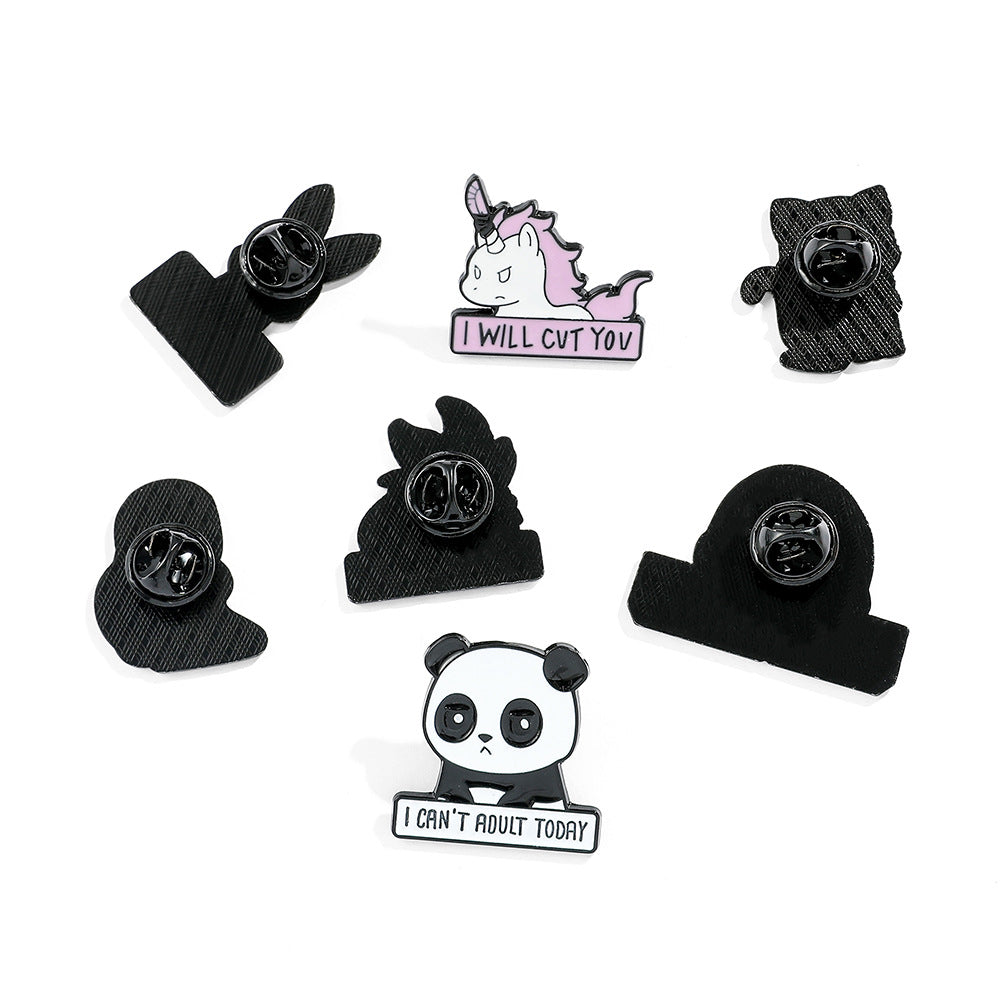 Funny Animal Enamel Pin Set 6 Pack – Cute Cartoon Lapel Pins for Bags, Jackets & Accessories